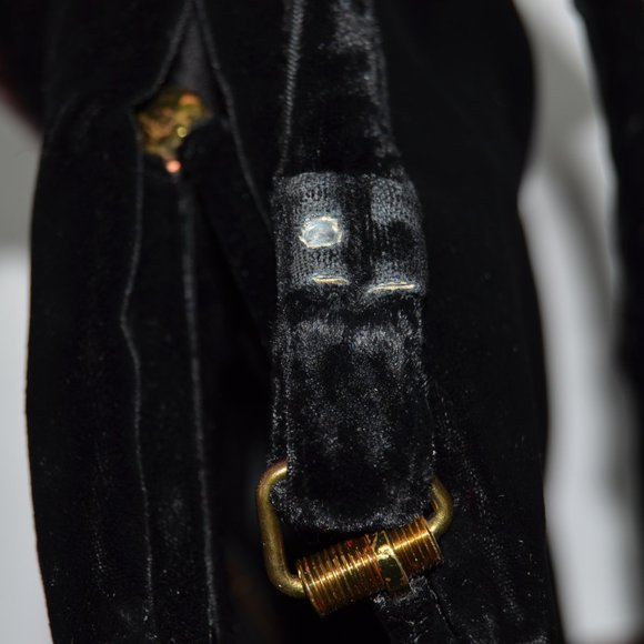Vintage 40’s or 50’s Black Velvet Evening Bag with Attached Coin Purse MCM Pinup - Picture 14 of 15